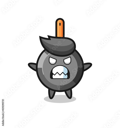 wrathful expression of the frying pan mascot character