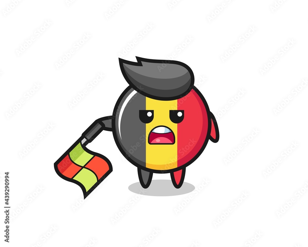 belgium flag badge character as line judge hold the flag down at a 45 degree angle belgium flag badge character as line judge hold the flag down at a 45 degree angle