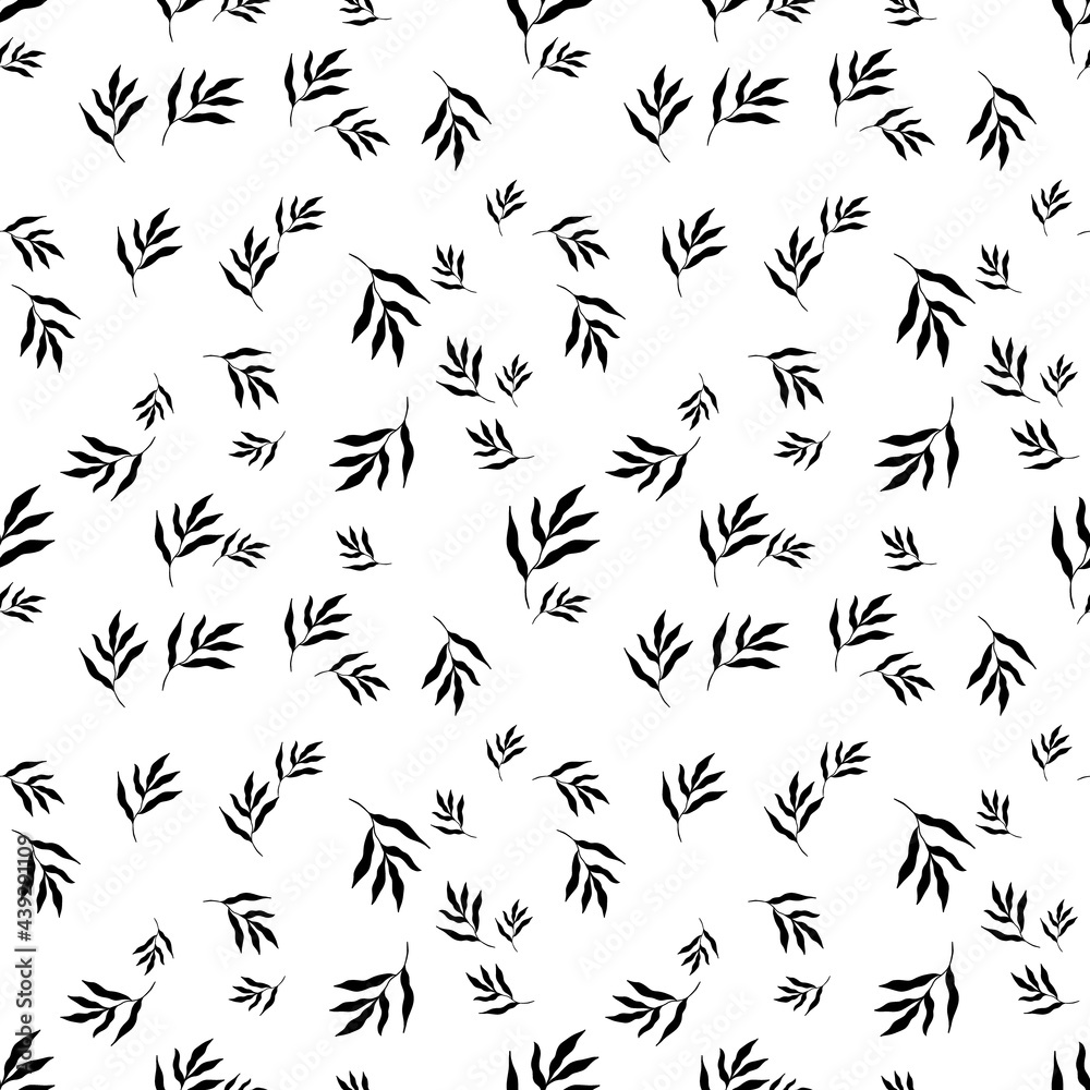 tropical leaf pattern. Black and white pattern tropical leaf pattern. Black and white pattern