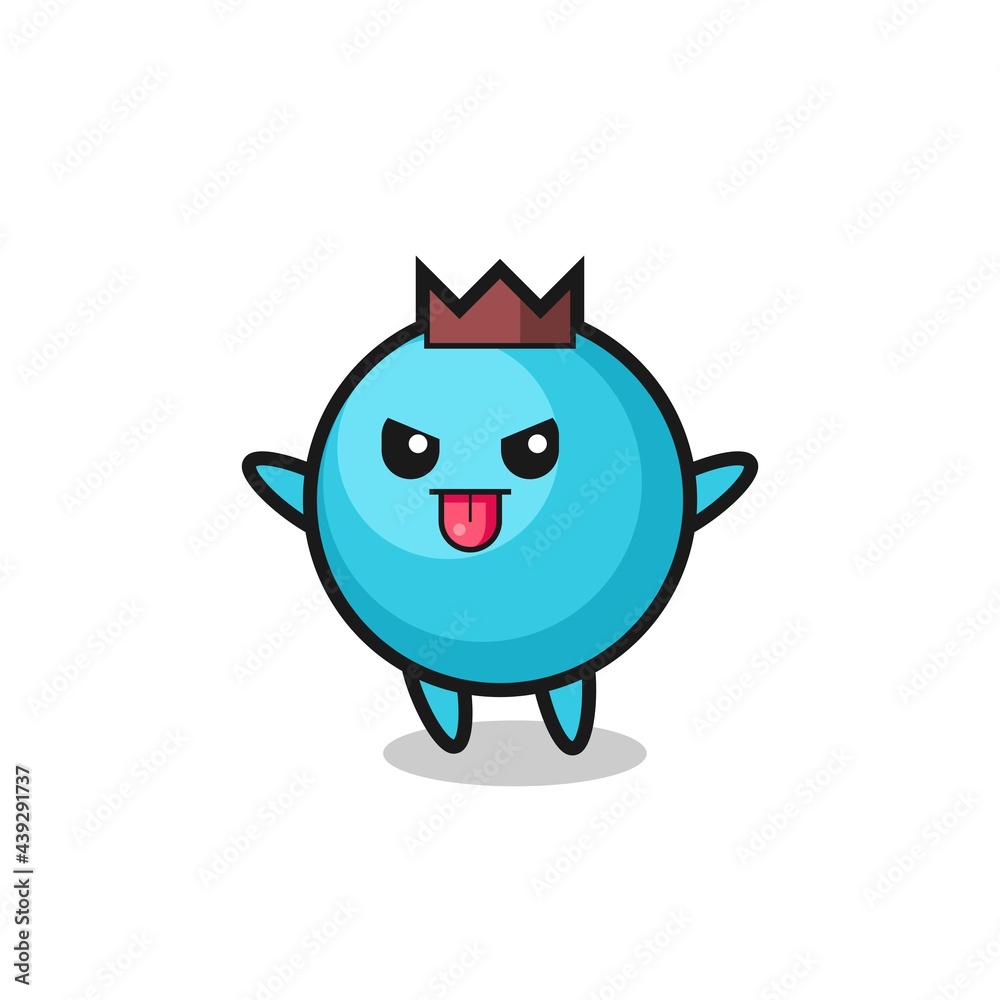 naughty blueberry character in mocking pose naughty blueberry character in mocking pose