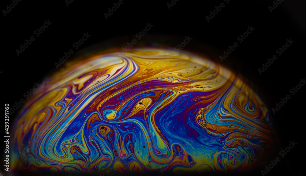 Abstract beautiful colour of art wave and patterns with light effects in bubbles.