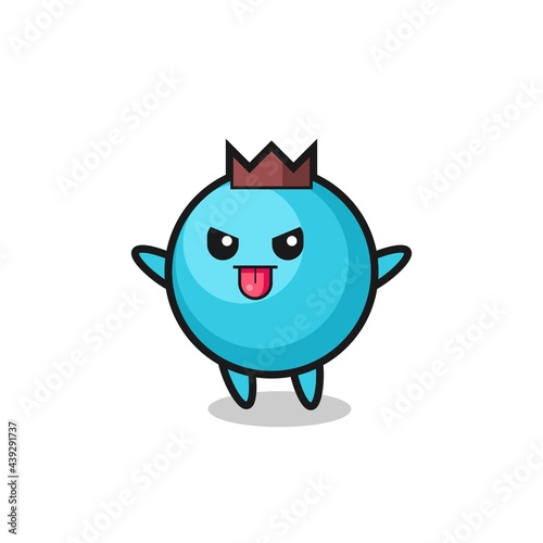 naughty blueberry character in mocking pose