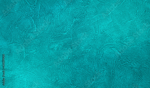 Teal background. Turquoise solid outside texture. Blue green color wall. Emerald surface. Abstract solid pattern. Mint plaster for design card, banner, screensaver, poster, canvas, prints. Vector