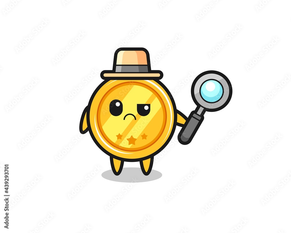 the mascot of cute medal as a detective the mascot of cute medal as a detective