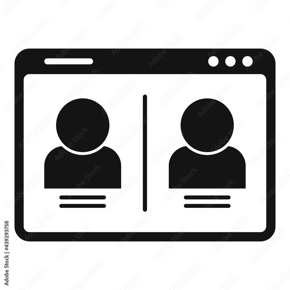 Chat online meeting icon, simple style Chat online meeting icon, simple style