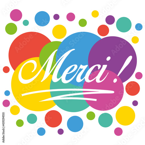 Merci ! Illustration vectorielle colorée de remerciement.