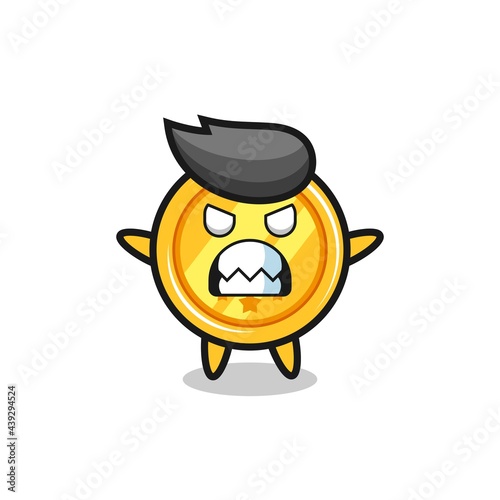 wrathful expression of the medal mascot character