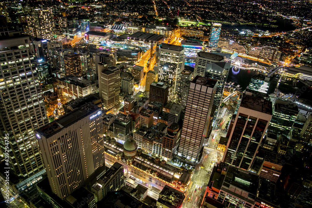 Sydney Night View from the sky like a drone image Sydney Night View from the sky like a drone image
