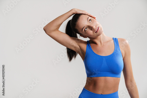 Young white fitness woman wearing sportswear