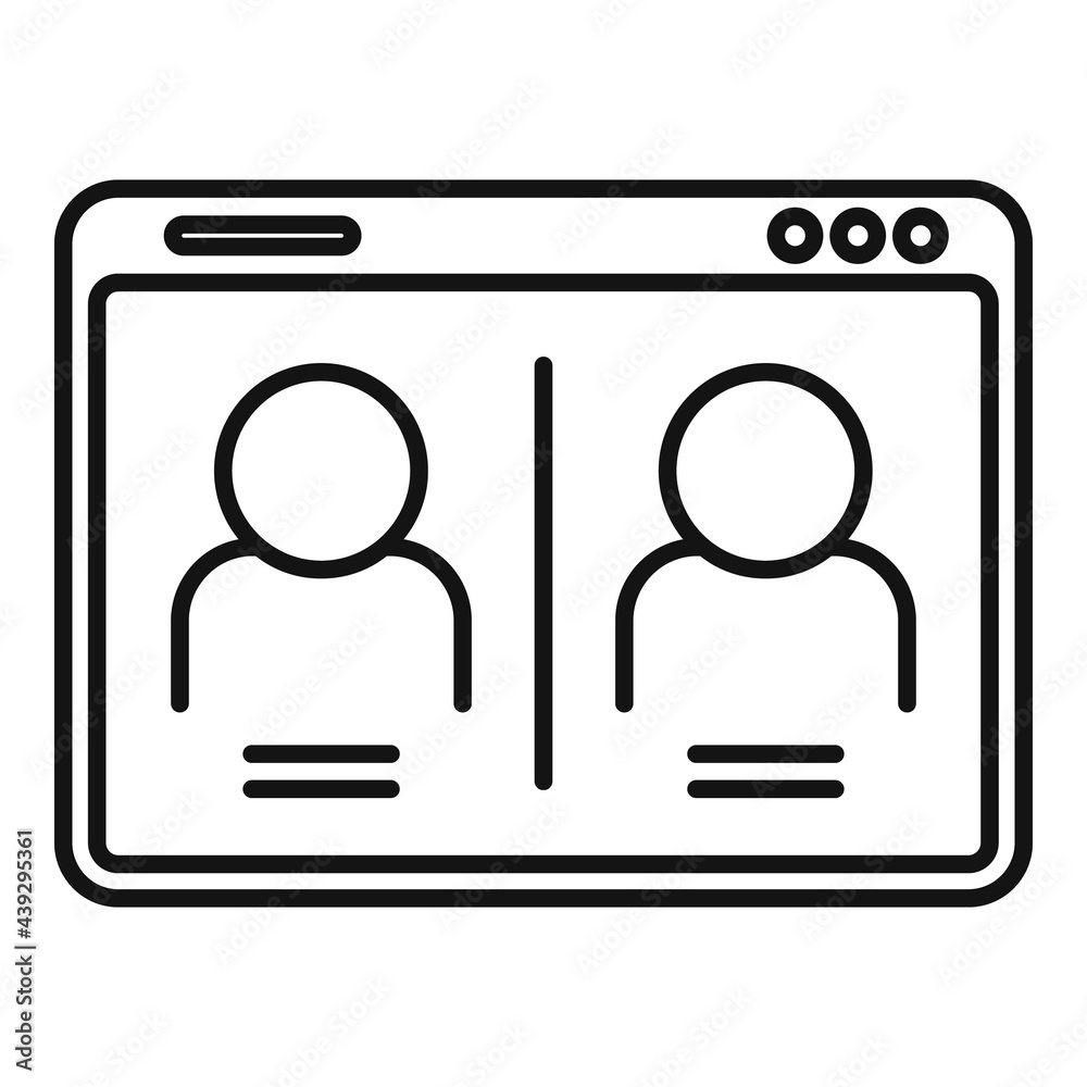 Chat online meeting icon, outline style Chat online meeting icon, outline style
