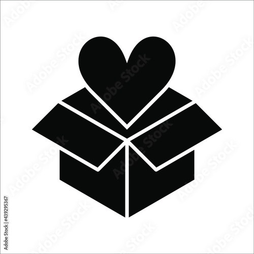Donation box vector icon. Flat vector donation box icon symbol sign from modern charity collection for mobile concept and web apps design on white background. color editable