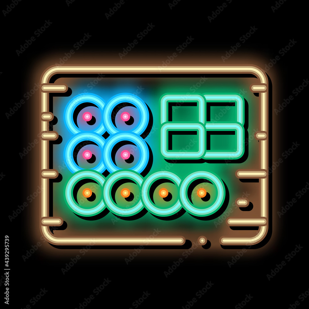 sushi roll set on desk neon light sign vector. Glowing bright icon sushi roll set on desk sign. transparent symbol illustration sushi roll set on desk neon light sign vector. Glowing bright icon sushi roll set on desk sign. transparent symbol illustration