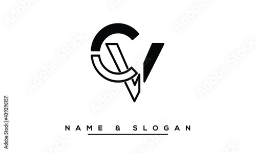 VC,  CV,  V,  C  Abstract Letters Logo Monogram