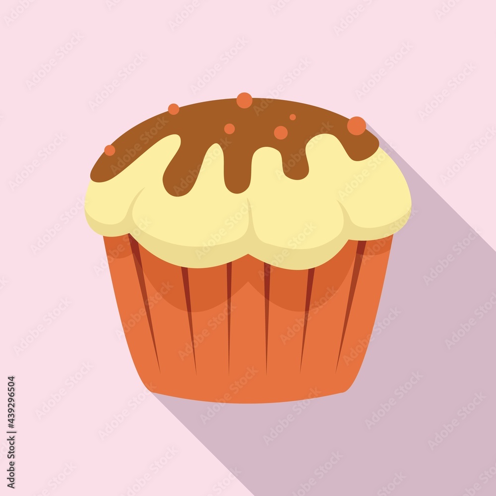 Cupcake icon, flat style Cupcake icon, flat style