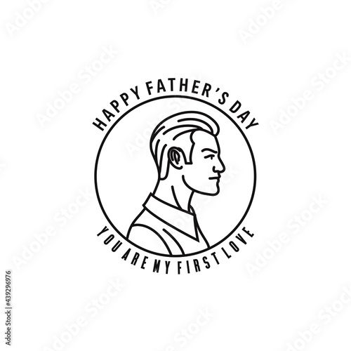 happy fathers day dad daddy papa father stamp sticker label badge 
