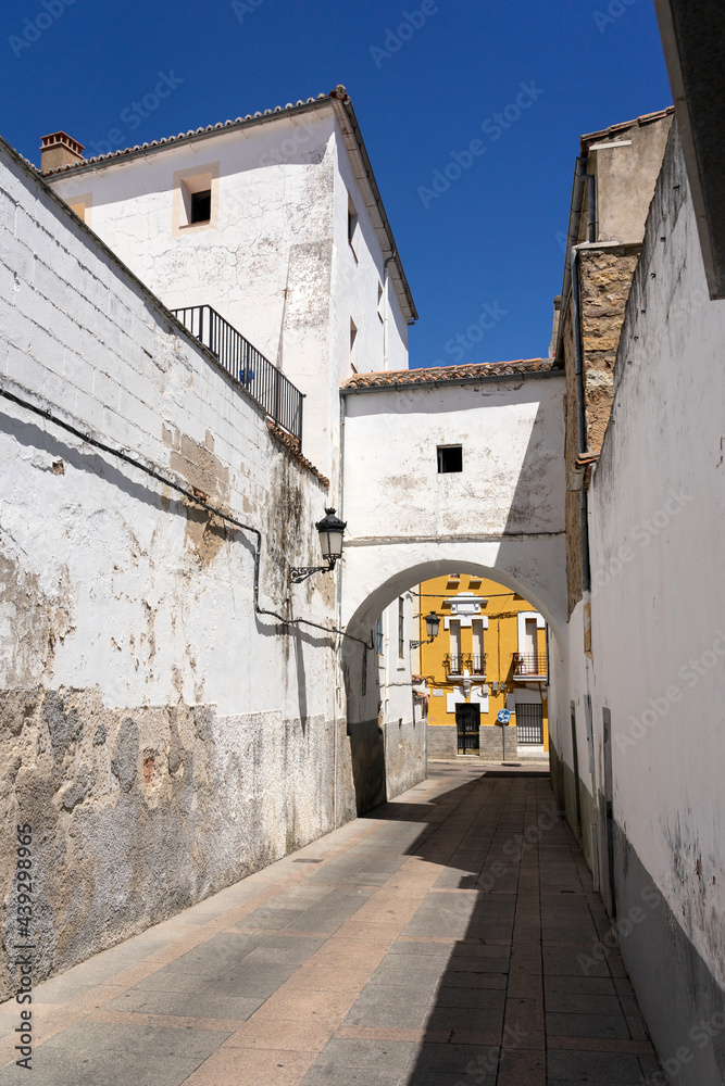 Typical houses in the old twon of Caceres, World Heritage Site by UNESCO, Extremadura, Spain