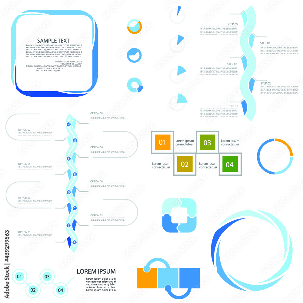 Templates for business reports, cover layout and infographics