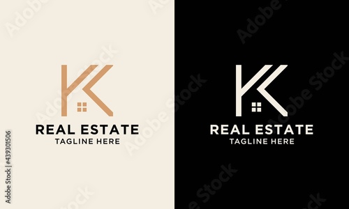 Creative Innovative Initial K Real Estate logo. K Letter House luxury Monogram. Professional initial Home design. Premium Business typeface. Alphabet symbol and sign.