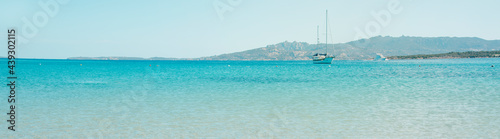 Mediterranean sea in Sardinia  Italy  web banner