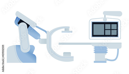 Angiography Machine. Medical Equipment. Modern Flat Vector Concept Illustration. 