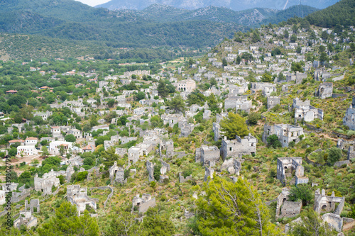 Kayakoy ghost village. The abandoned Greek village of Kayakoy, Fethiye, Turkey. Historical Lycian village photo