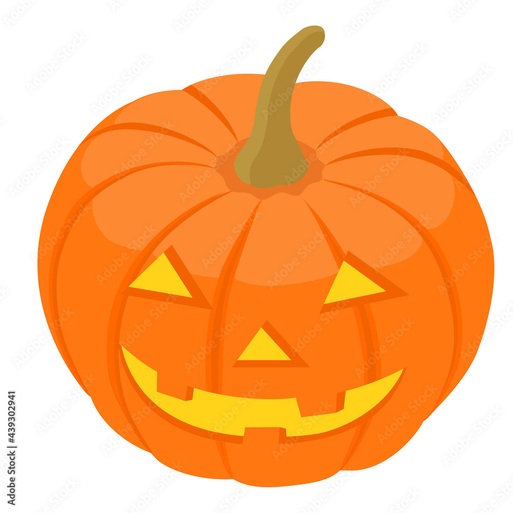Orange pumpkin with smile for your design for the holiday Halloween.