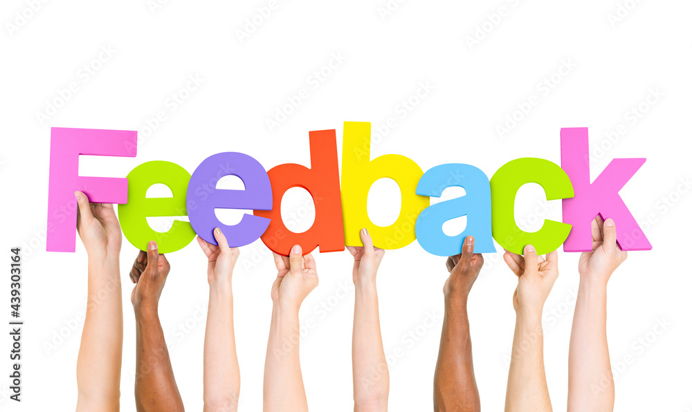 Multi Ethnic People Holding The Word Feedback Multi Ethnic People Holding The Word Feedback