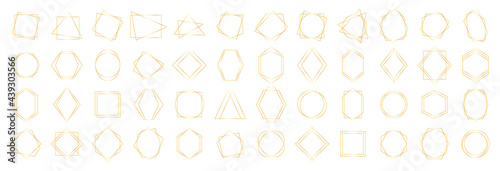 Fotografia, Obraz Set of Golden geometrical polyhedrons