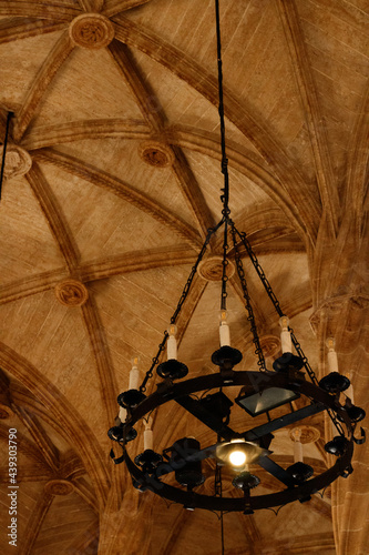 Techo del Salón Columnario, La Lonja de la Seda, Valencia, España photo