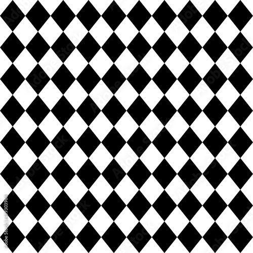 10x8 vector rhomb. Black and white checker position rhombus ornament.