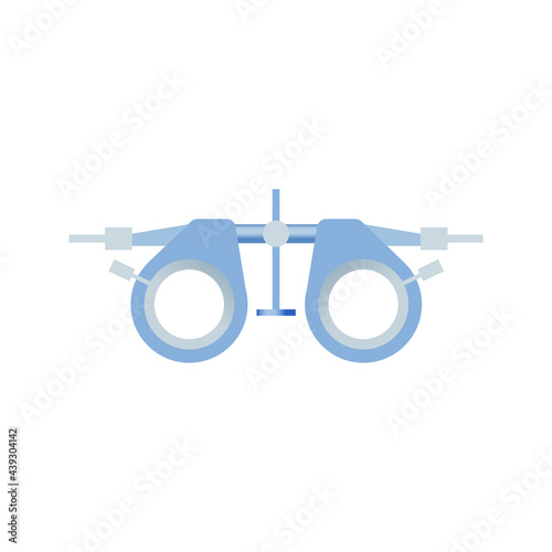Ophthalmology. Adjustable Optical Trial Lens. Medical Equipment. Modern Flat Vector Illustration. Social Media Template.