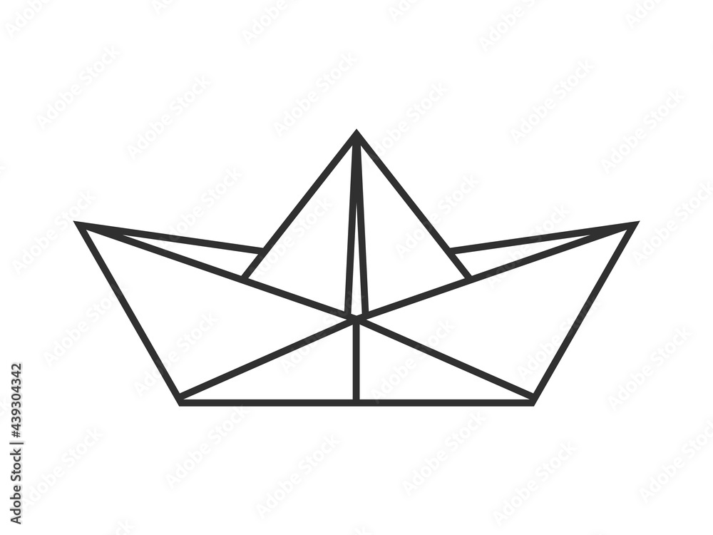 Folded paper boat icon. Vector illustration. Eps Folded paper boat icon. Vector illustration. Eps
