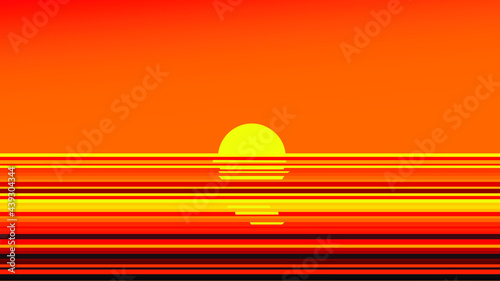 beautiful sunset scenery background in abstract style
