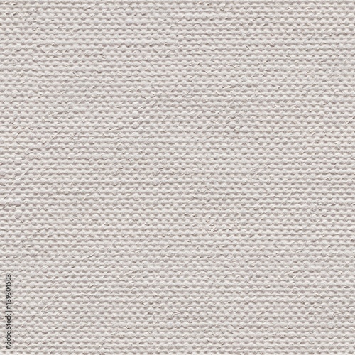 Linen canvas texture in classic white color for awesome creative people. Seamless pattern background.