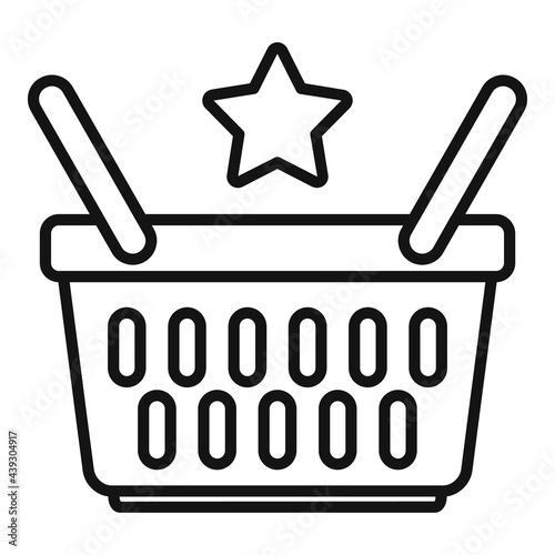 Sale bonus basket icon, outline style