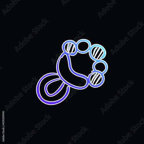 Baby Rattle Musical Tool blue gradient vector icon