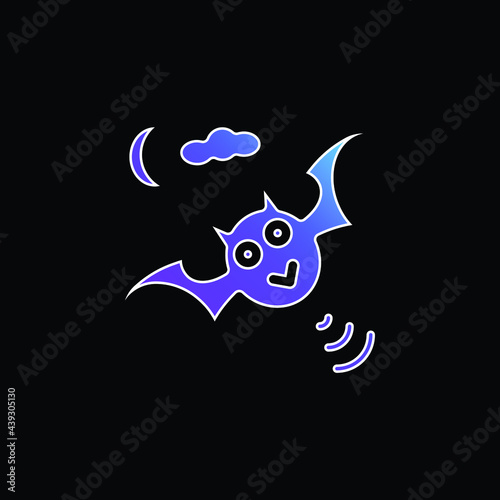 Bat blue gradient vector icon