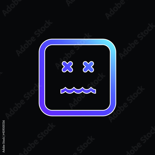 Annulled Emoticon Square Face blue gradient vector icon
