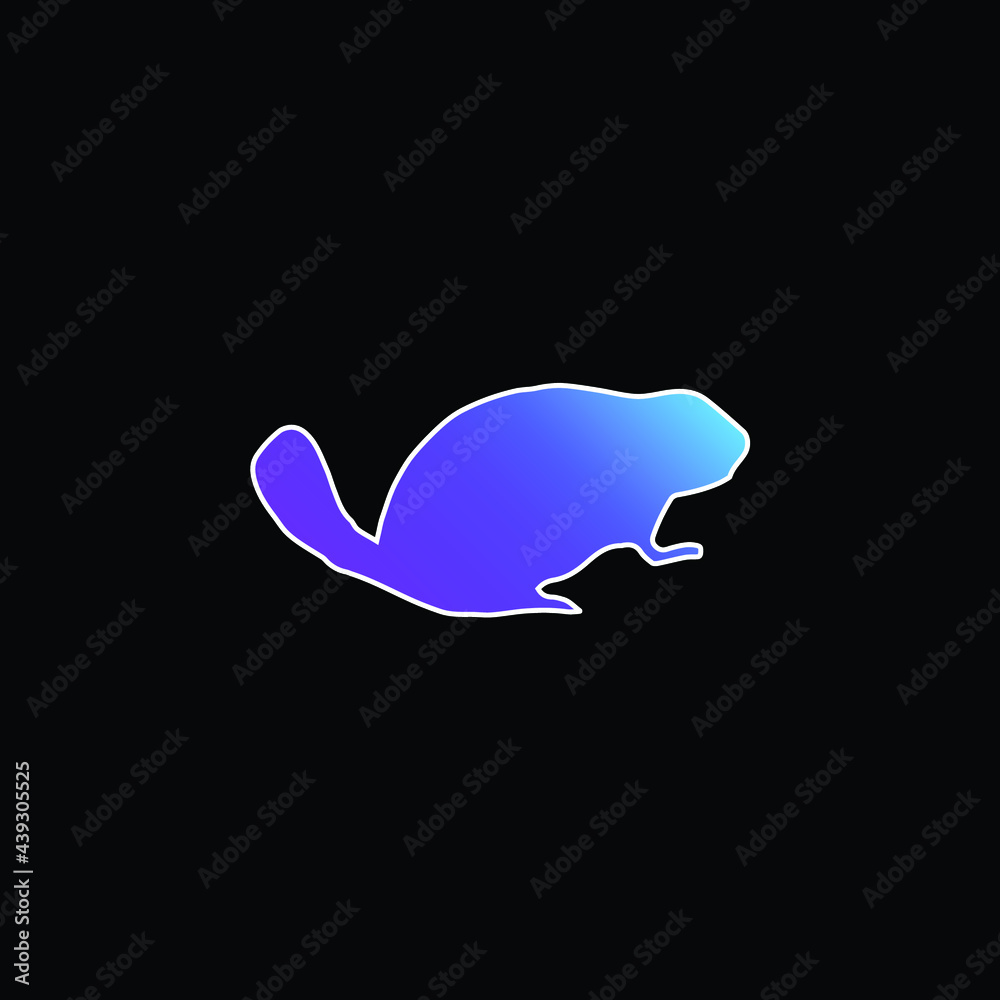 Beaver Mammal Animal Shape blue gradient vector icon