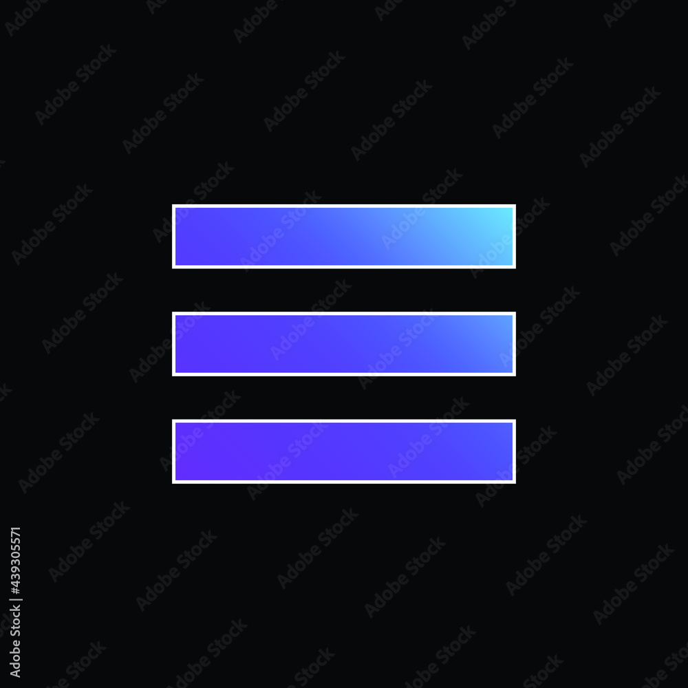 Bar Menu blue gradient vector icon Bar Menu blue gradient vector icon