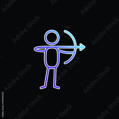 Archer With Bow blue gradient vector icon