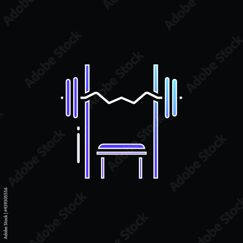 Bench Press blue gradient vector icon
