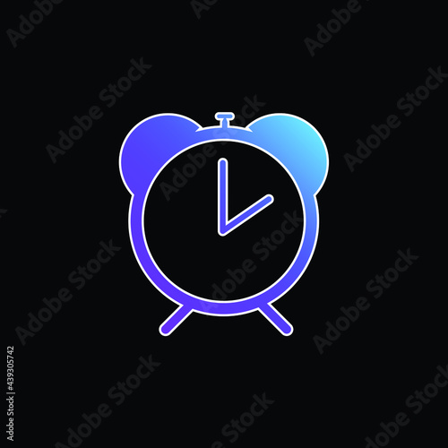 Alarm Clock Of Circular Shape With Old Design blue gradient vector icon