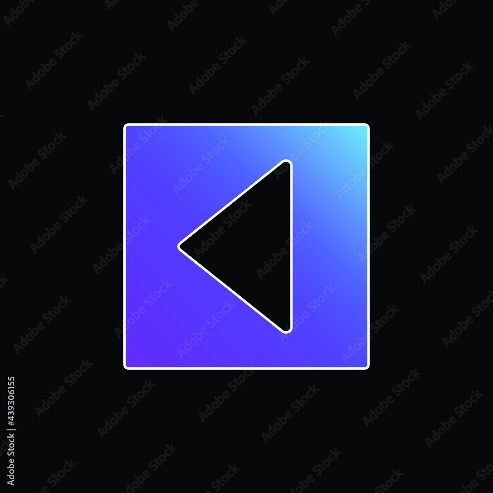Back Triangular Left Arrow In Square Filled Button blue gradient vector icon Back Triangular Left Arrow In Square Filled Button blue gradient vector icon