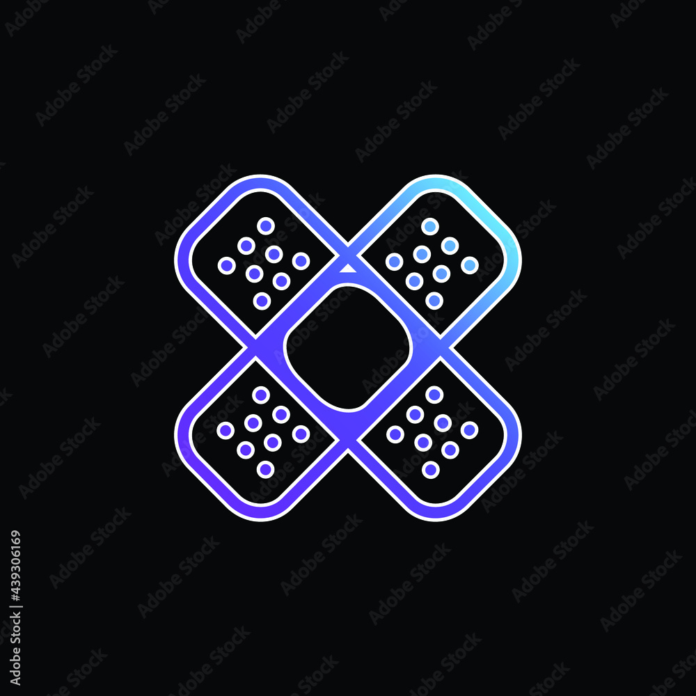 Band Aids Cross blue gradient vector icon Band Aids Cross blue gradient vector icon