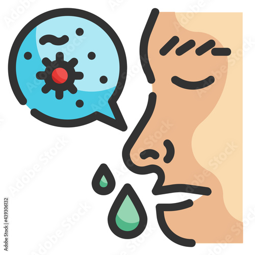 mucus fill outline icon