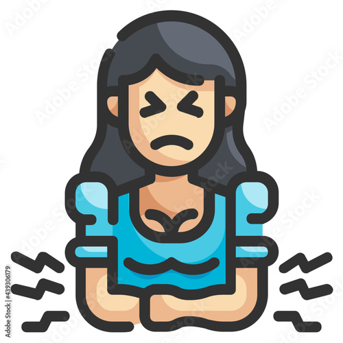 stomachache fill outline icon