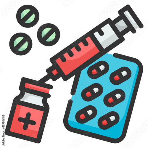 vaccine fill outline icon