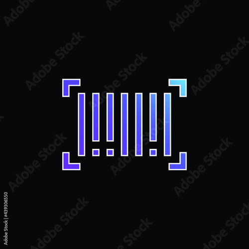 Barcode blue gradient vector icon