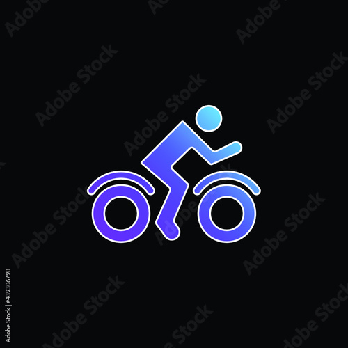 Bike Rider Side View blue gradient vector icon